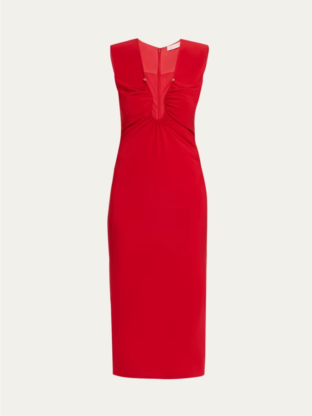 Ramy Brook Elena gathered midi dress with plunging neckline - NEW